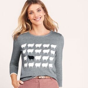 Lands’ End Black Sheep Sweater Medium 10-12 the first Lands End design ever